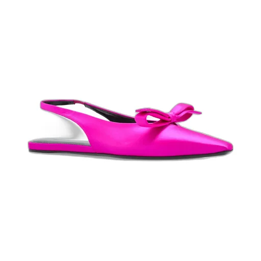 Bow Detailed Slingback Flat Shoes