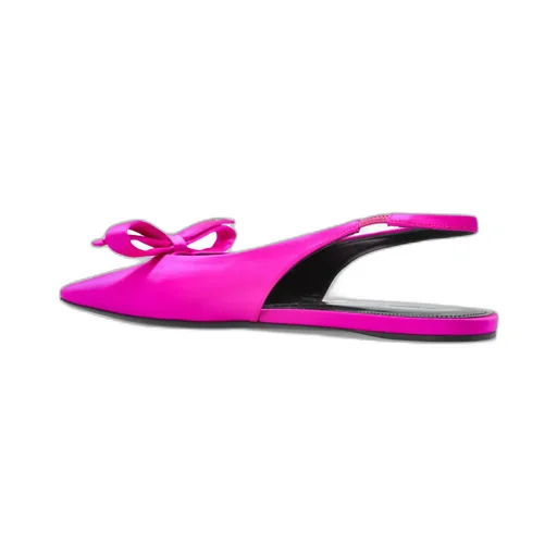 Bow Detailed Slingback Flat Shoes