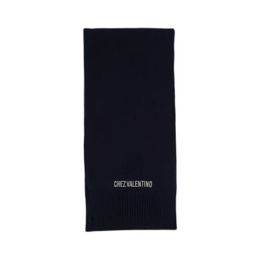 Valentino Logo Embroidered Knitted Scarf