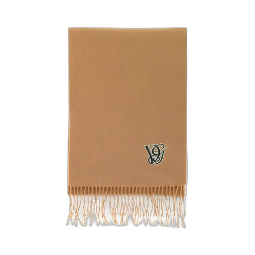 Logo-Embroidered Fringed Scarf