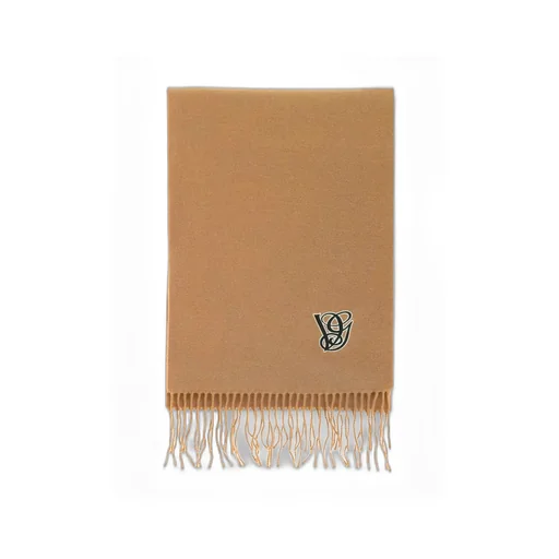 Logo-Embroidered Fringed Scarf
