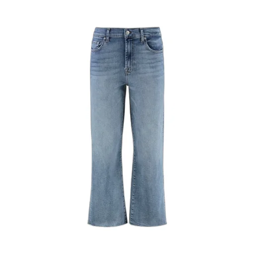7 For All Mankind Frayed Hem Cropped Jeans
