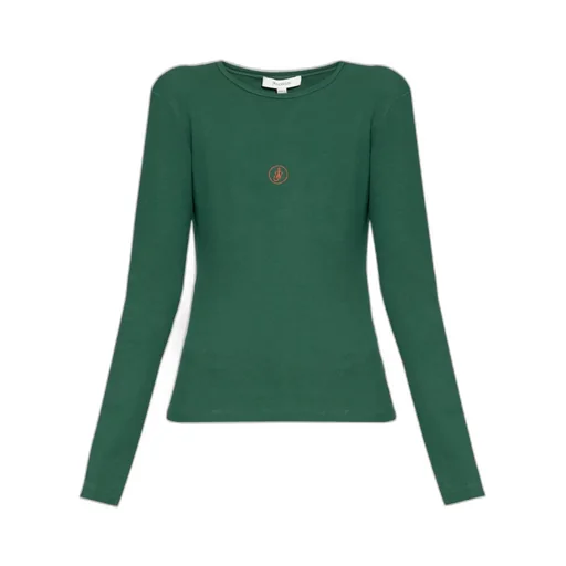 Logo-Embroidered Ribbed Top