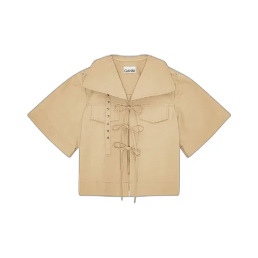 Ganni Lace-Up Blouse