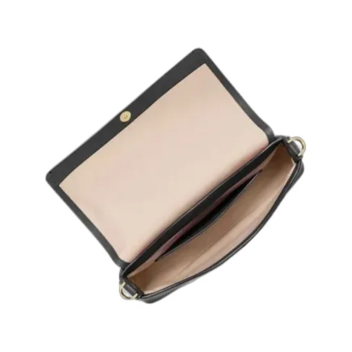 Flap-Detail Leather Shoulder Bag