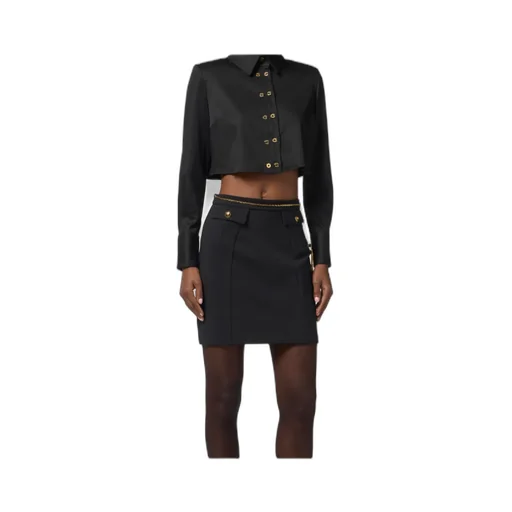 Elisabetta Franchi Cropped Satin Shirt