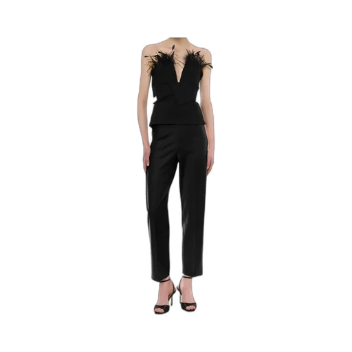 Pleated Straight-Leg Casual Pants