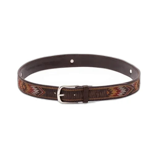 Embroidered Leather Belt