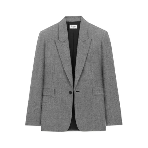 Jacket In Prince Of Wales Wool Flannel