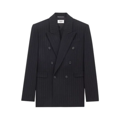 Saint Laurent Pinstripe Double-Breasted Blazer