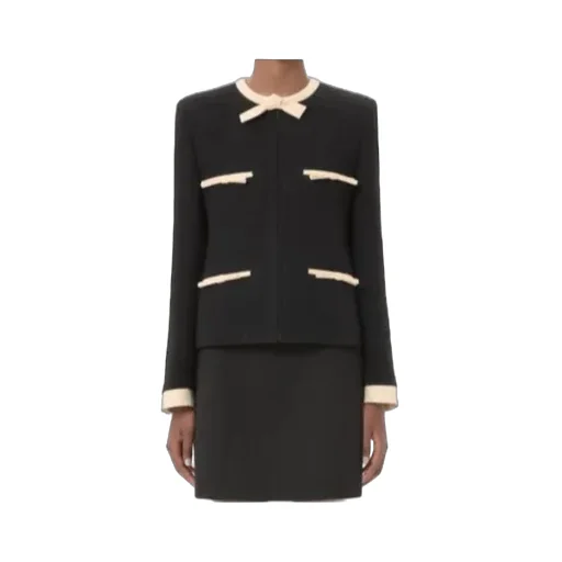 Valentino Bow Detailed Crewneck Jacket