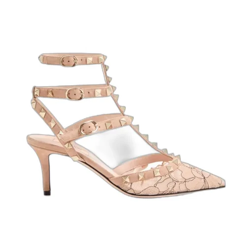 Valentino Garavani Rockstud Pointed Toe Lace Pumps