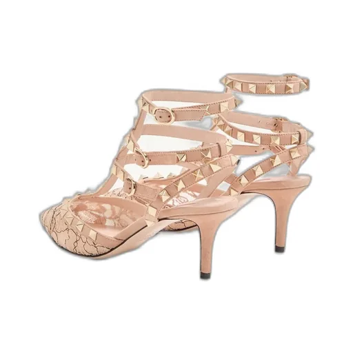 Valentino Garavani Rockstud Pointed Toe Lace Pumps