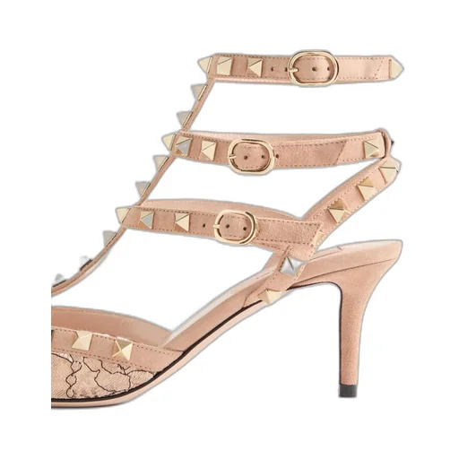 Valentino Garavani Rockstud Pointed Toe Lace Pumps