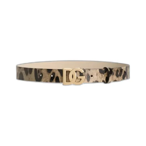 Leopard-Print Dg Logo-Buckle Belt