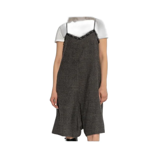 Lace-Trimmed Wool Playsuit