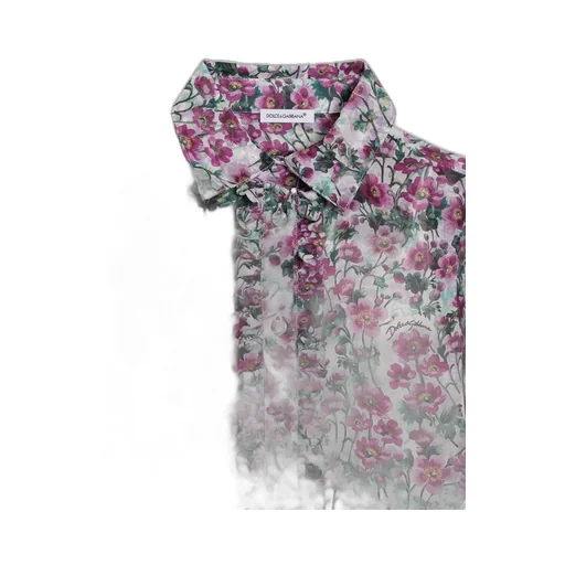 Dolce & Gabbana Kids Violet-Print CrÊPe Shirt