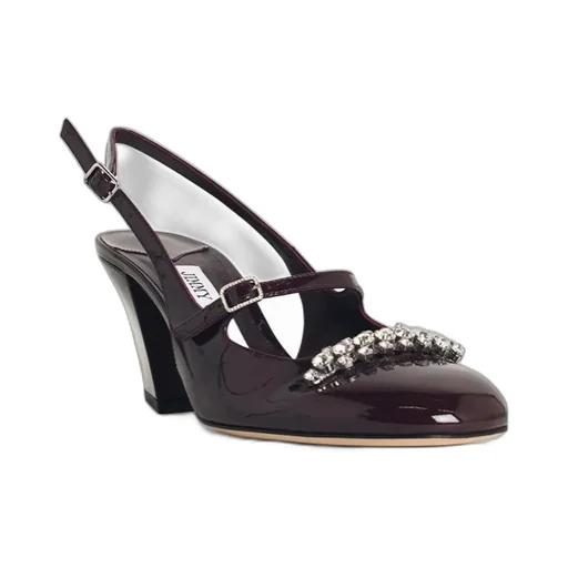 Deep Merlot Leather Slingbacks Belinda