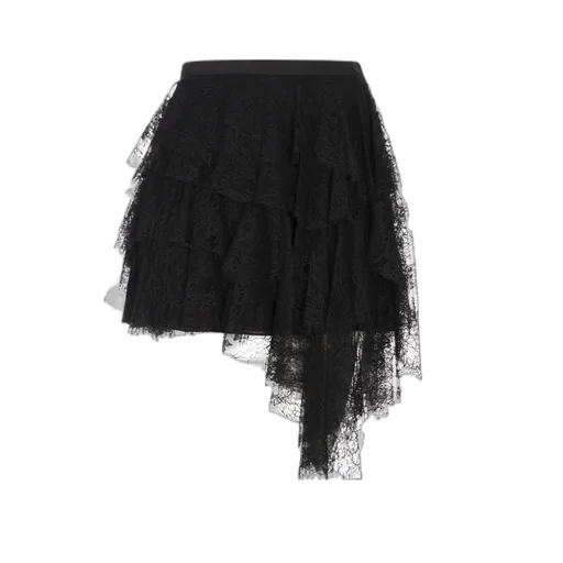 Alexander Mcqueen Ruffled Lace Mini Skirt