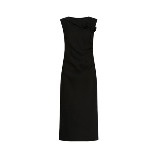 Slim-Fit Sable Dress - Black