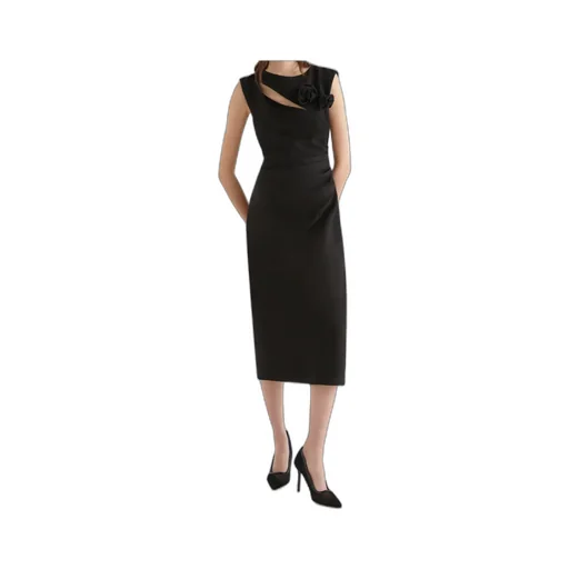 Slim-Fit Sable Dress - Black