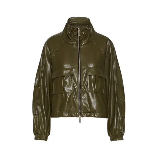 Coated Jersey Blouson Jacket - Olive