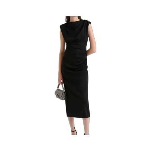 Slim-Fit Jersey Dress - Black
