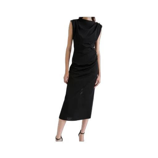 Slim-Fit Jersey Dress - Black