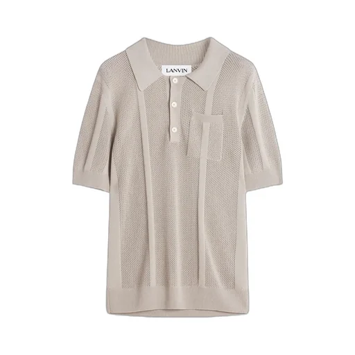 Open-Knit Polo Shirt