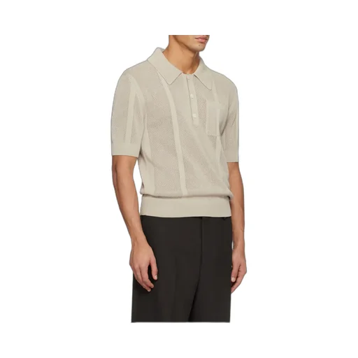Open-Knit Polo Shirt