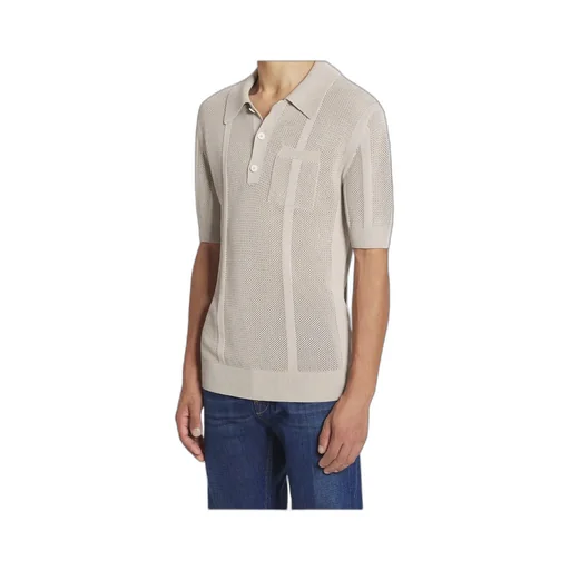 Open-Knit Polo Shirt