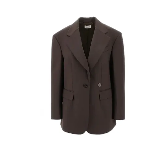 Padded-Shoulder Blazer
