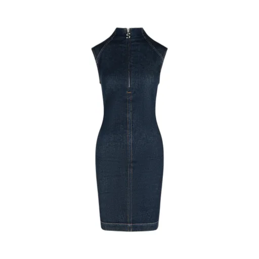 Sportmax Cerea Zip Detailed Denim Dress