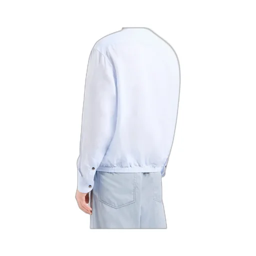 Band-Collar Linen Shirt