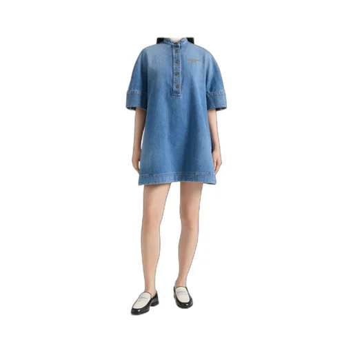 Shirt Dress In Washed Denim