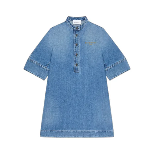 Shirt Dress In Washed Denim