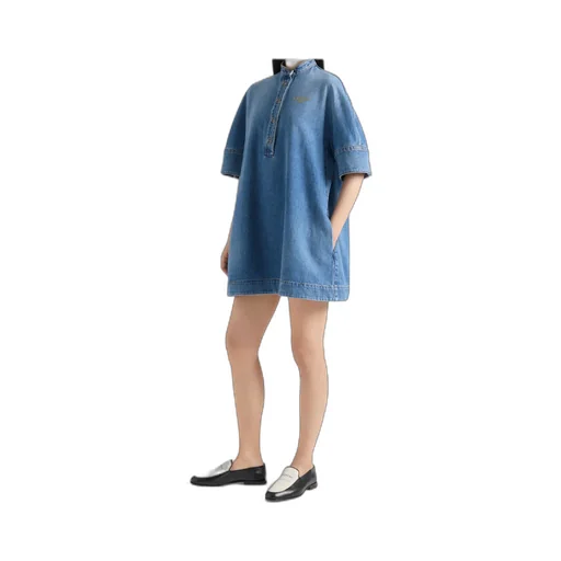 Shirt Dress In Washed Denim