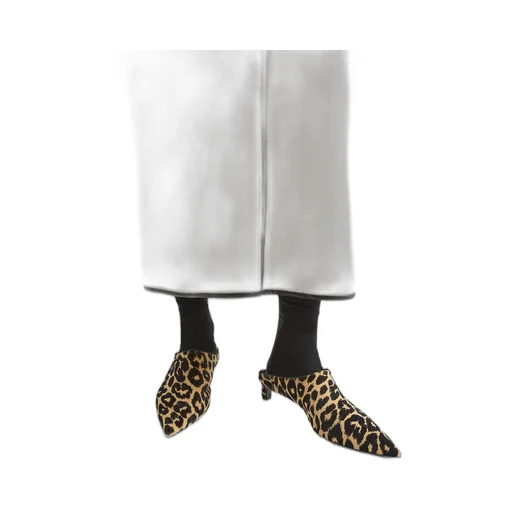 Jil Sander Leopard-Printed Pointed Toe Mules