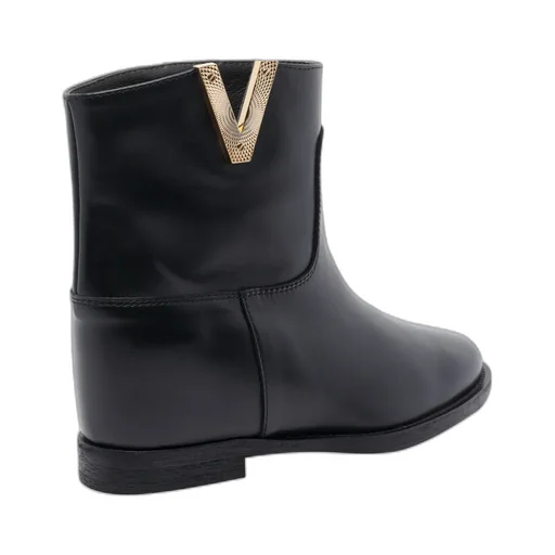 Via Roma 15 Logo Round-Toe Boots