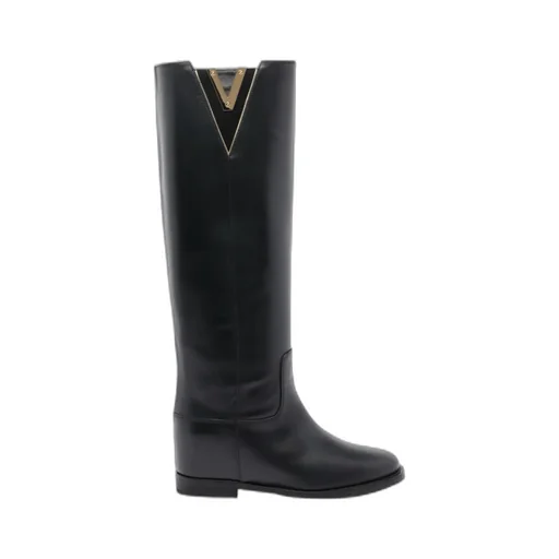 Via Roma 15 Maxi Logo Round Toe Boots