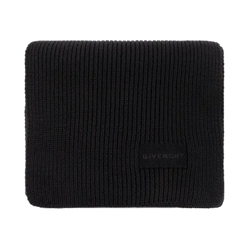 Givenchy Logo Embroidered Ribbed Scarf
