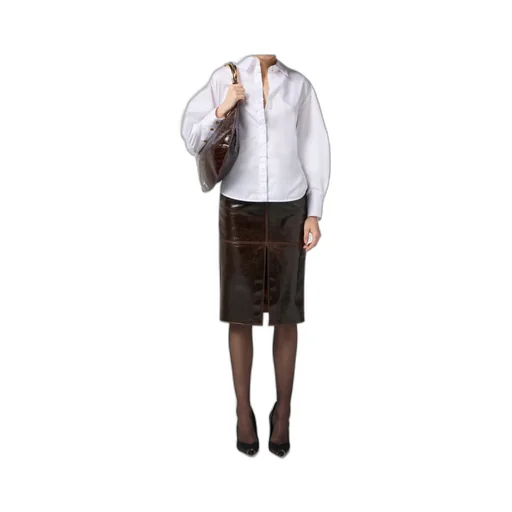Balloon-Sleeve Bow-Detail Shirt
