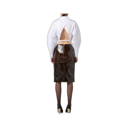 Balloon-Sleeve Bow-Detail Shirt