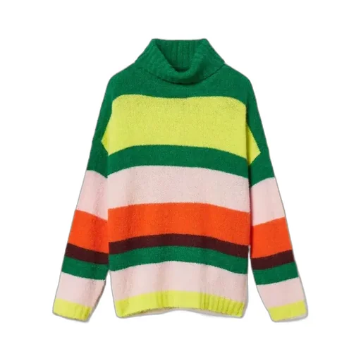 Twinset Striped Turtle Neck Jumper
