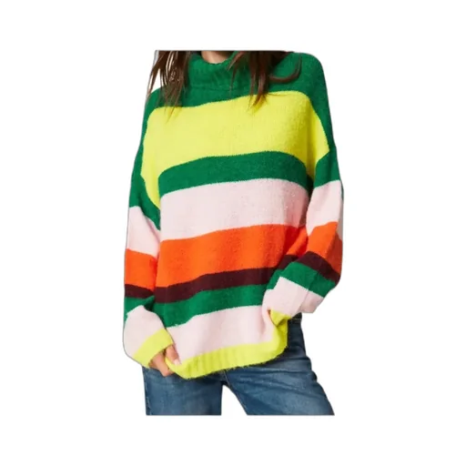 Twinset Striped Turtle Neck Jumper