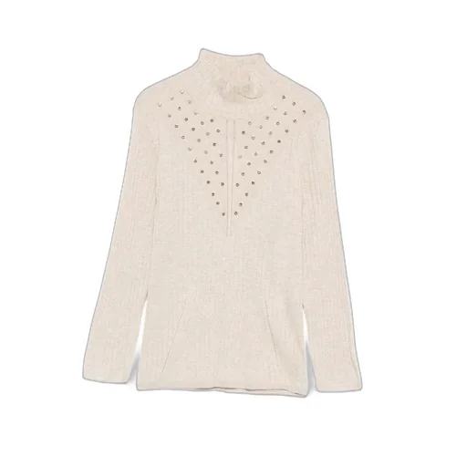Crystal-Embellished Roll-Neck Top