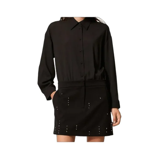 Embellished Mini Shirt Dress