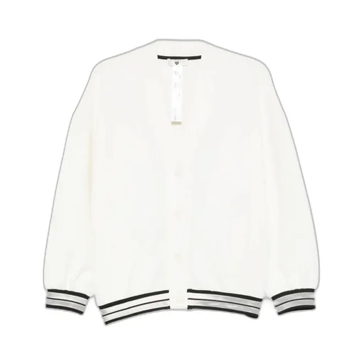 Striped-Trim Cardigan
