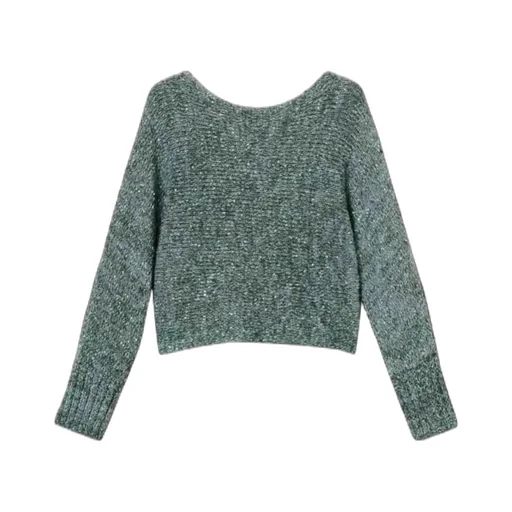 Speckled Boat-Neck Sweater