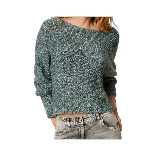 Speckled Boat-Neck Sweater
